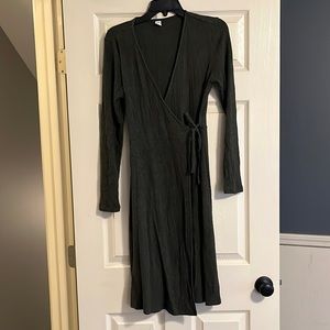 Green wrap dress